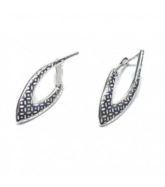 E000834 Genuine Sterling Silver Stylish Long Earrings Solid Hallmarked 925 Handmade